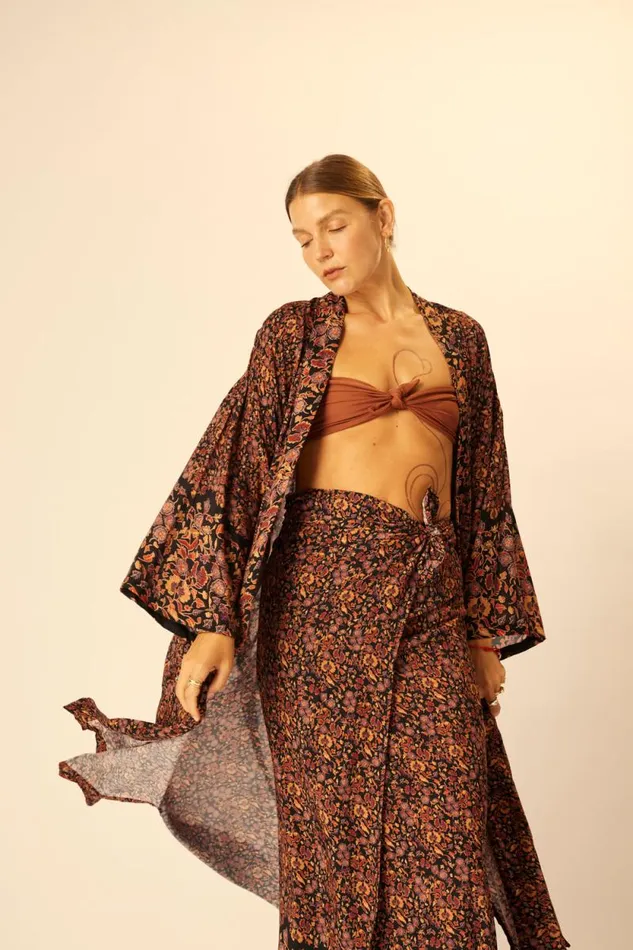 Dresses Shop Natalie Martin DIANE LONG ROBE Petite Fleur Noire
