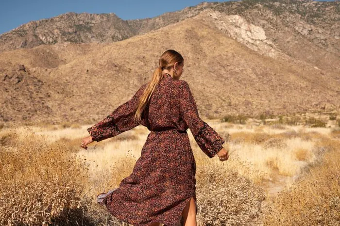 Dresses Shop Natalie Martin DIANE LONG ROBE Petite Fleur Noire