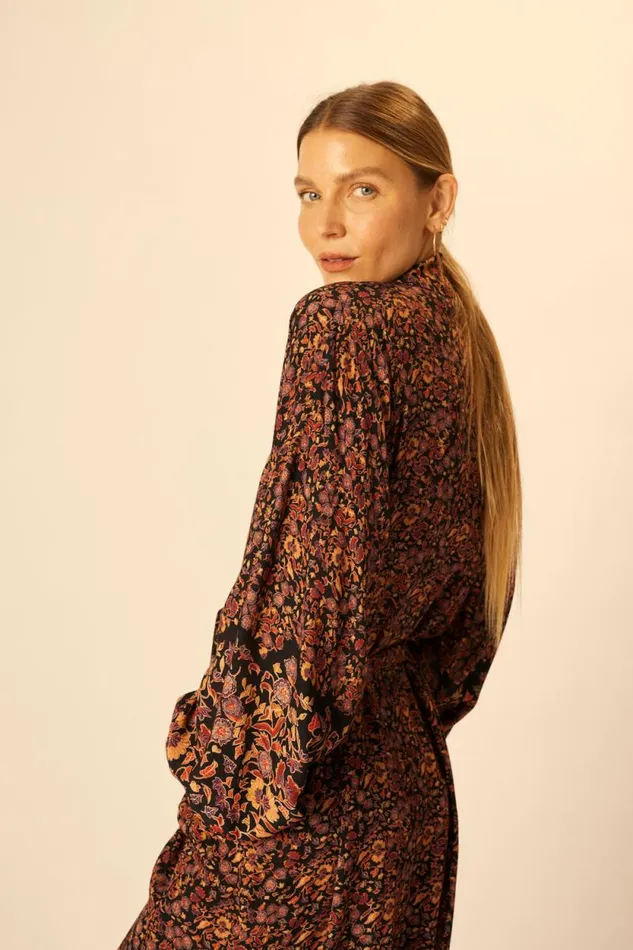 Dresses Shop Natalie Martin DIANE LONG ROBE Petite Fleur Noire