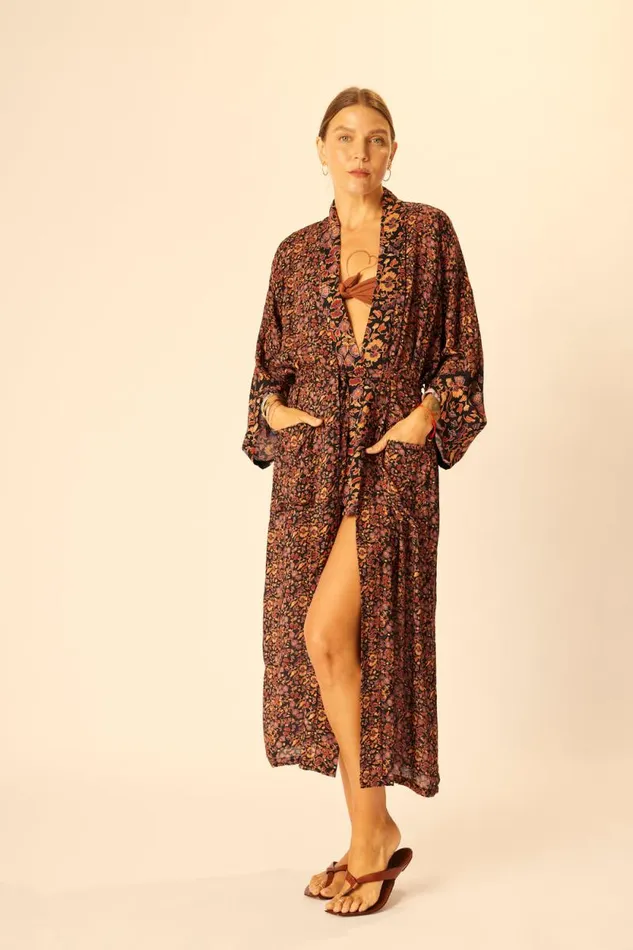 Dresses Shop Natalie Martin DIANE LONG ROBE Petite Fleur Noire