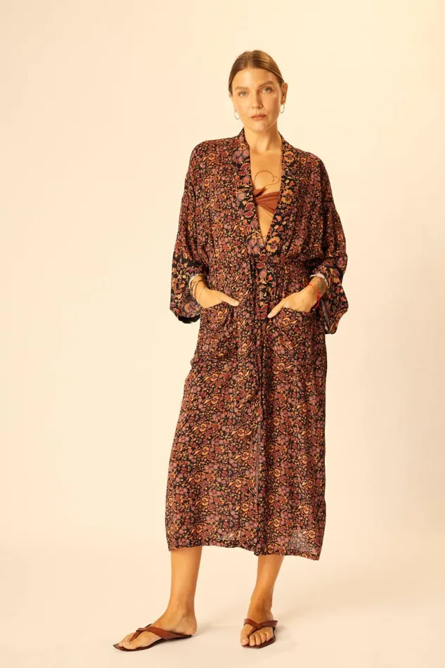 Dresses Shop Natalie Martin DIANE LONG ROBE Petite Fleur Noire