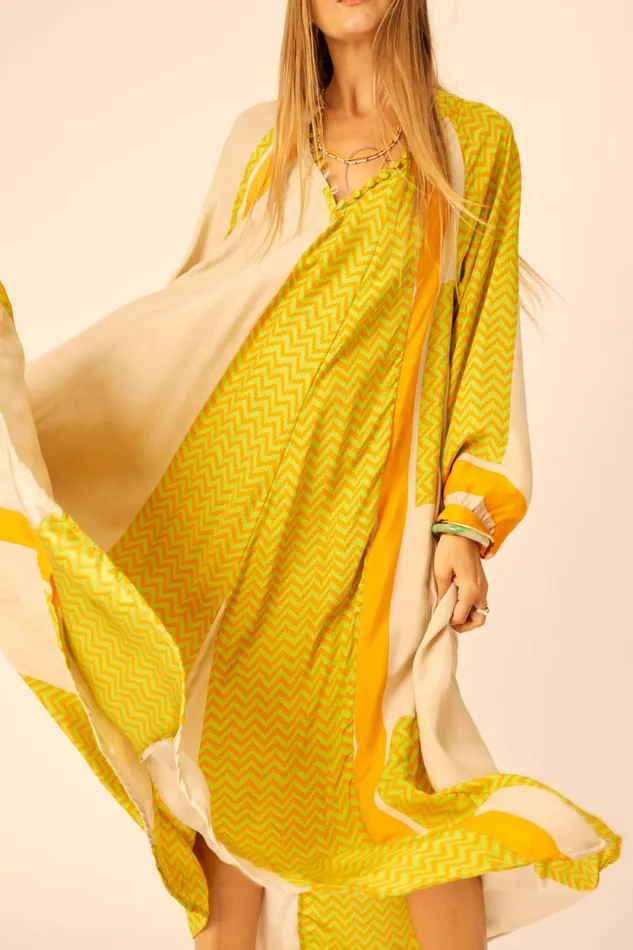 Dresses Shop Natalie Martin FIORE MAXI Block Zigzag Tangerine