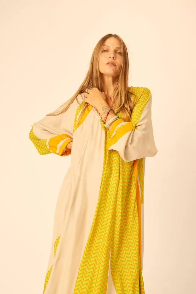 Dresses Shop Natalie Martin FIORE MAXI Block Zigzag Tangerine