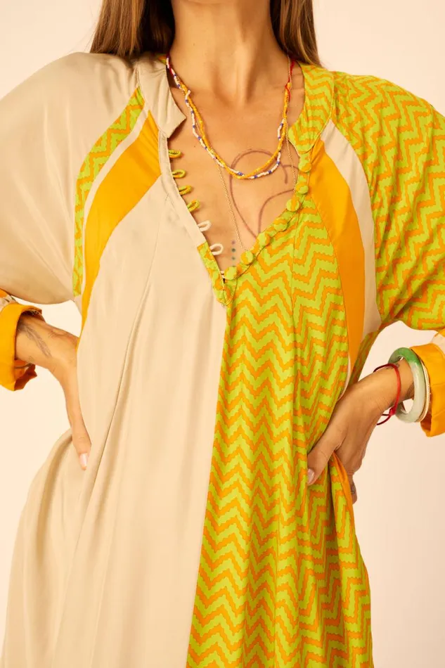 Dresses Shop Natalie Martin FIORE MAXI Block Zigzag Tangerine