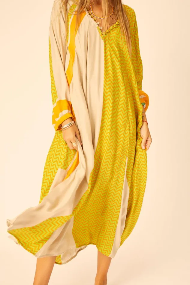 Dresses Shop Natalie Martin FIORE MAXI Block Zigzag Tangerine