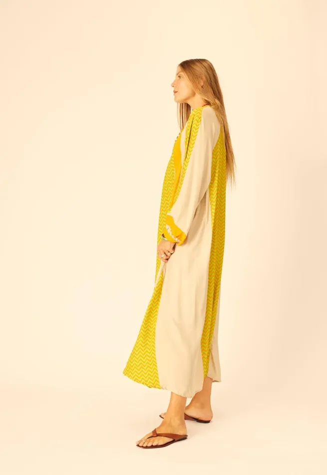 Dresses Shop Natalie Martin FIORE MAXI Block Zigzag Tangerine