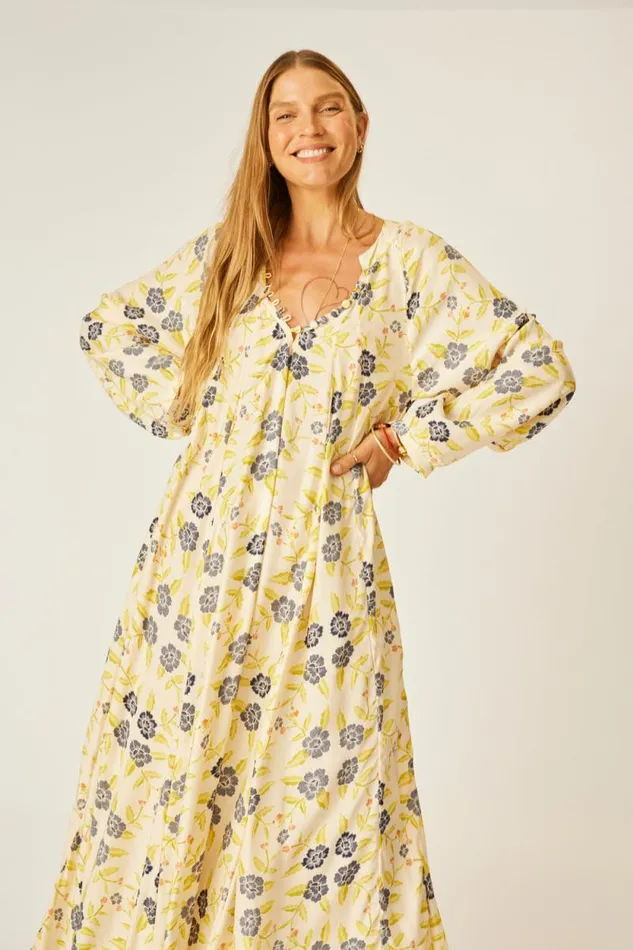 Dresses Shop Natalie Martin FIORE MAXI Prairie Indigo