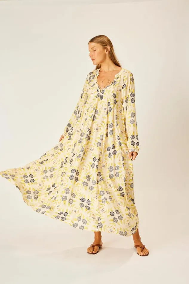 Dresses Shop Natalie Martin FIORE MAXI Prairie Indigo