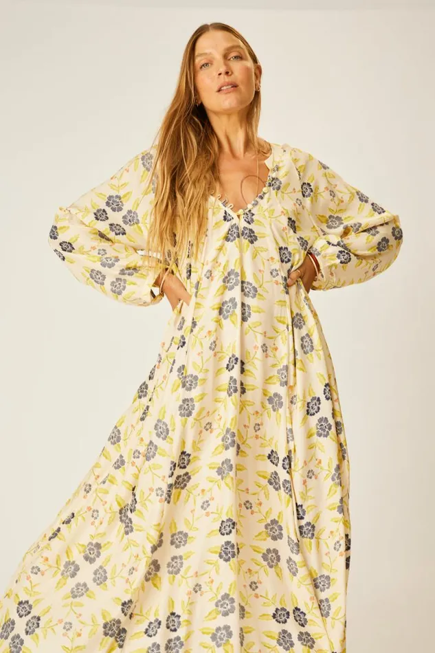 Dresses Shop Natalie Martin FIORE MAXI Prairie Indigo