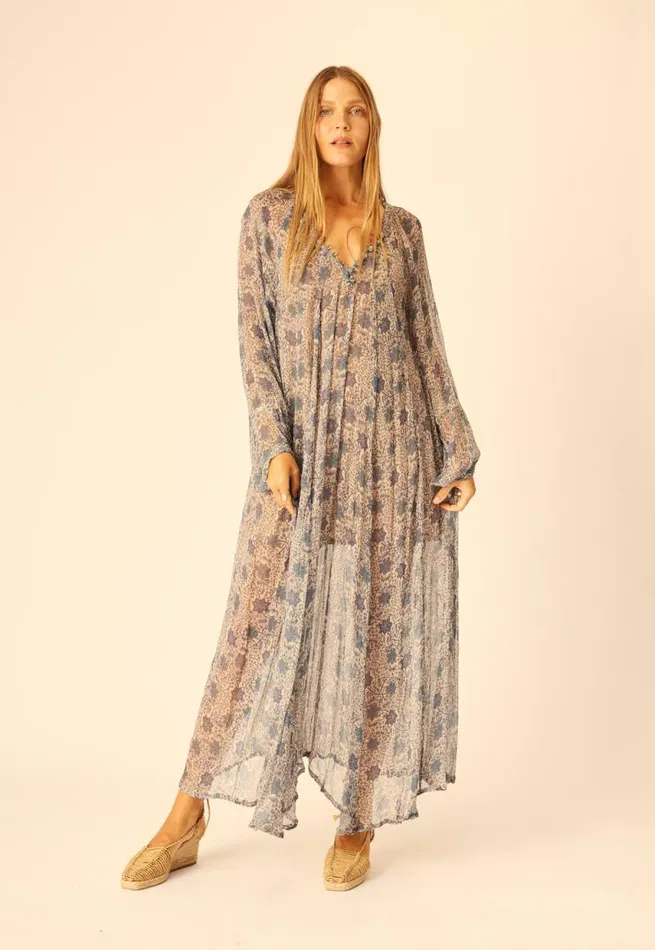 Dresses Shop Natalie Martin FIORE MAXI Snowflake Sea