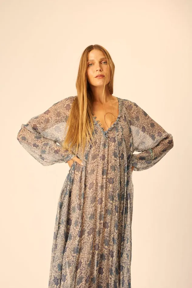 Dresses Shop Natalie Martin FIORE MAXI Snowflake Sea