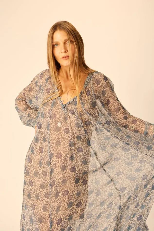 Dresses Shop Natalie Martin FIORE MAXI Snowflake Sea