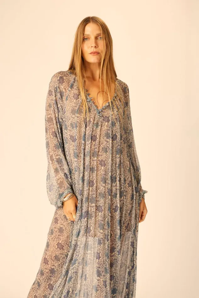 Dresses Shop Natalie Martin FIORE MAXI Snowflake Sea
