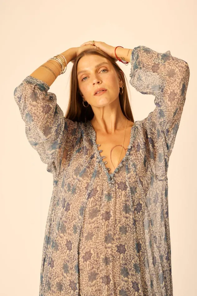 Dresses Shop Natalie Martin FIORE MAXI Snowflake Sea