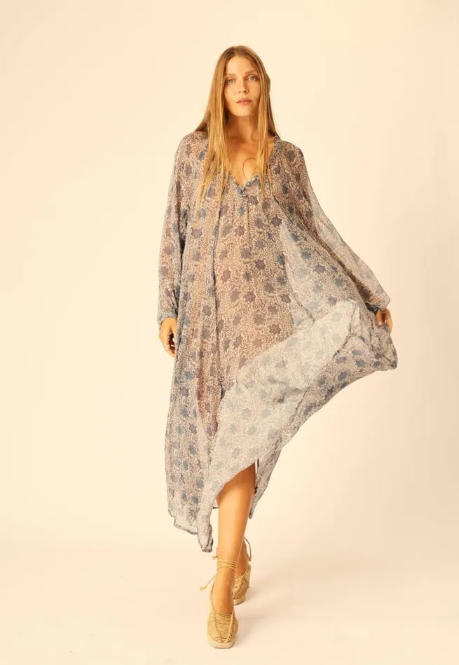 Dresses Shop Natalie Martin FIORE MAXI Snowflake Sea