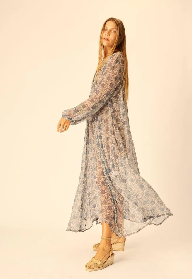 Dresses Shop Natalie Martin FIORE MAXI Snowflake Sea