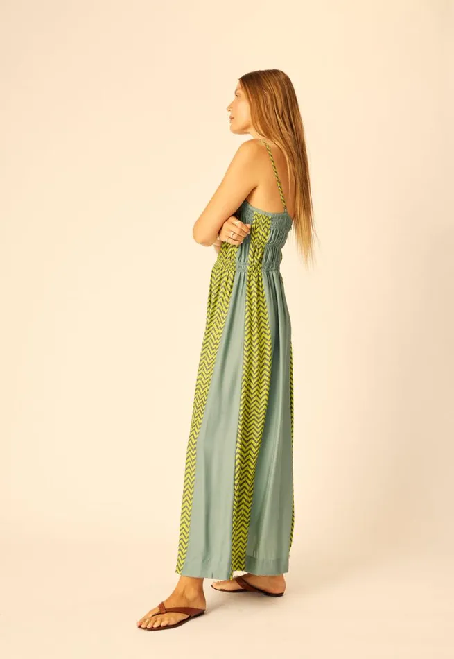 Dresses Shop Natalie Martin GINA MAXI Block Zigzag Lime