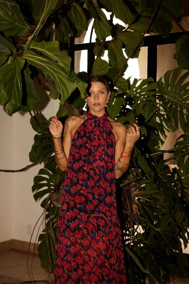 Dresses Shop Natalie Martin INDIANA MAXI Chiffon Watercolor Onyx