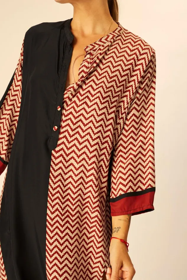Dresses Shop Natalie Martin ISOBEL DRESS Block Zigzag Noire