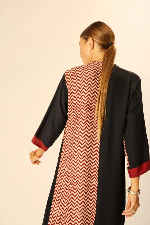 Dresses Shop Natalie Martin ISOBEL DRESS Block Zigzag Noire
