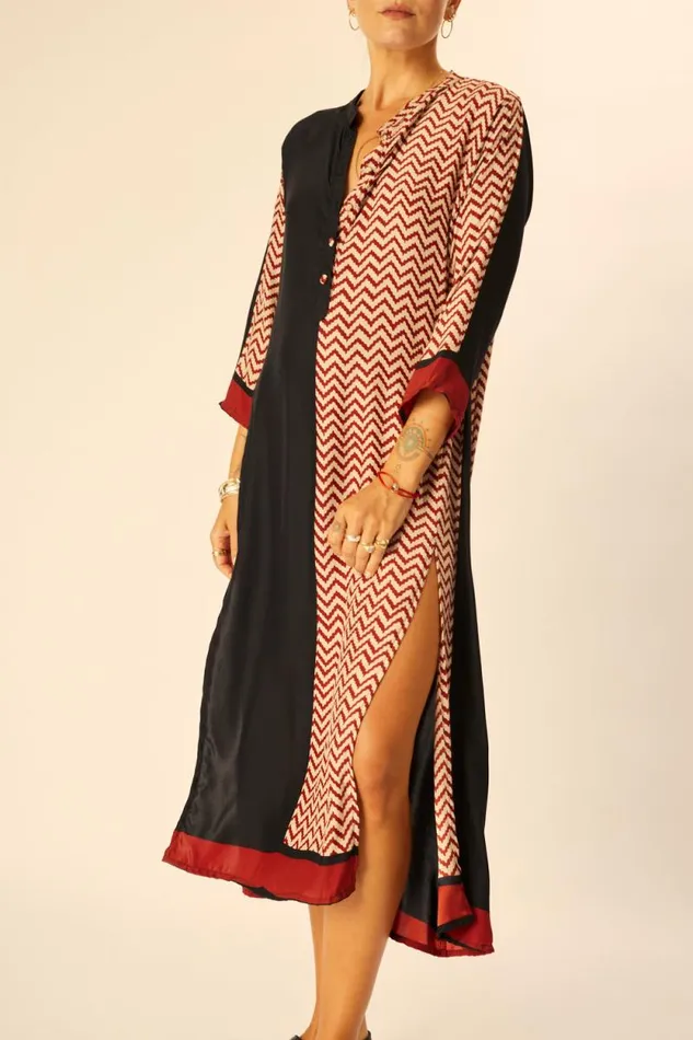 Dresses Shop Natalie Martin ISOBEL DRESS Block Zigzag Noire