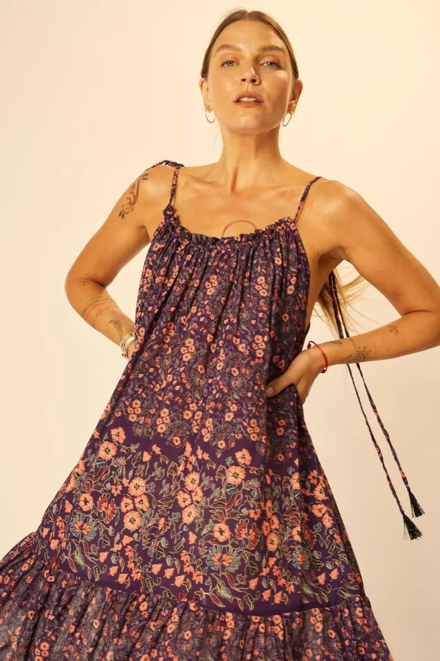 Dresses Shop Natalie Martin JERUSHA MINI Petite Fleur Aubergine