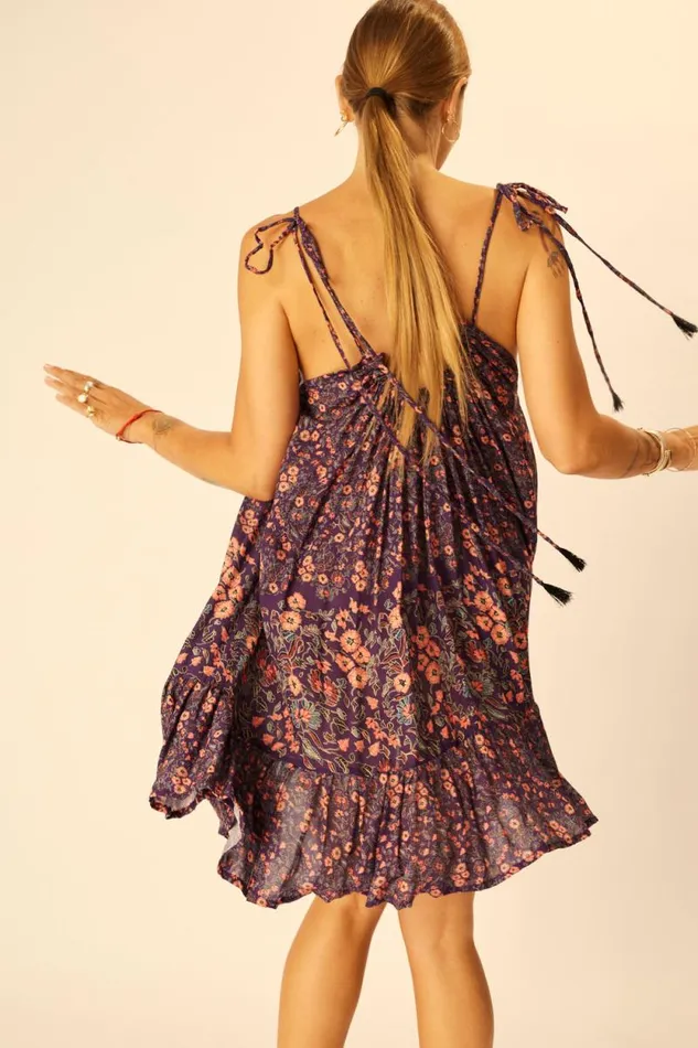 Dresses Shop Natalie Martin JERUSHA MINI Petite Fleur Aubergine