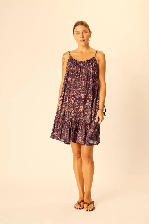 Dresses Shop Natalie Martin JERUSHA MINI Petite Fleur Aubergine
