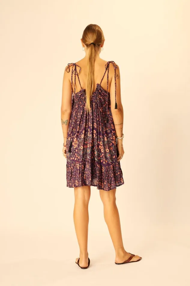 Dresses Shop Natalie Martin JERUSHA MINI Petite Fleur Aubergine