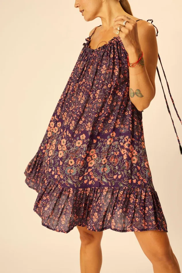 Dresses Shop Natalie Martin JERUSHA MINI Petite Fleur Aubergine