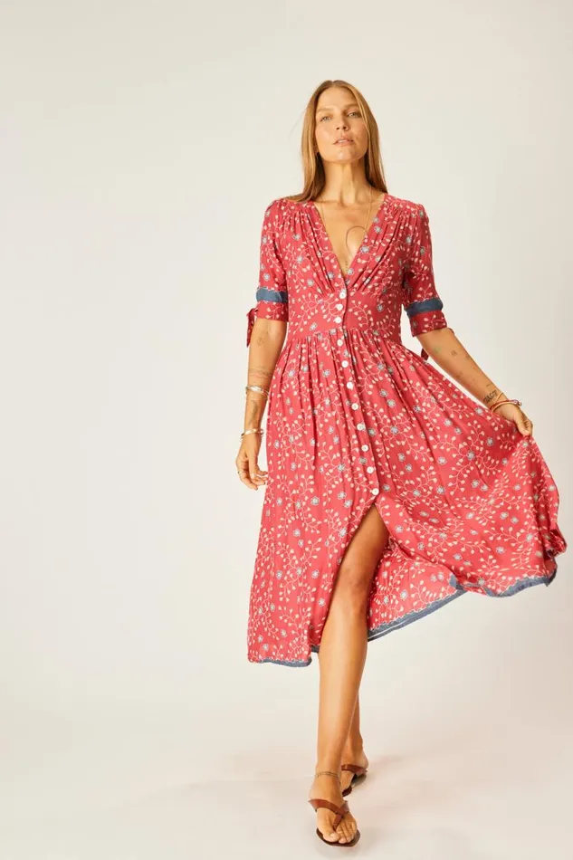Dresses Shop Natalie Martin LAYLA DRESS Pinwheel Barn Red