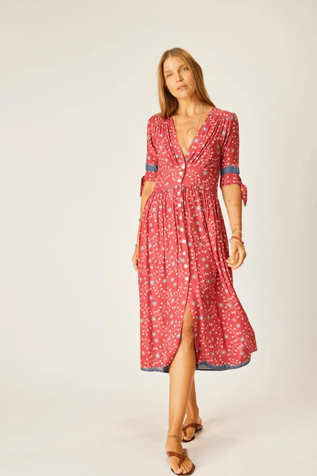 Dresses Shop Natalie Martin LAYLA DRESS Pinwheel Barn Red