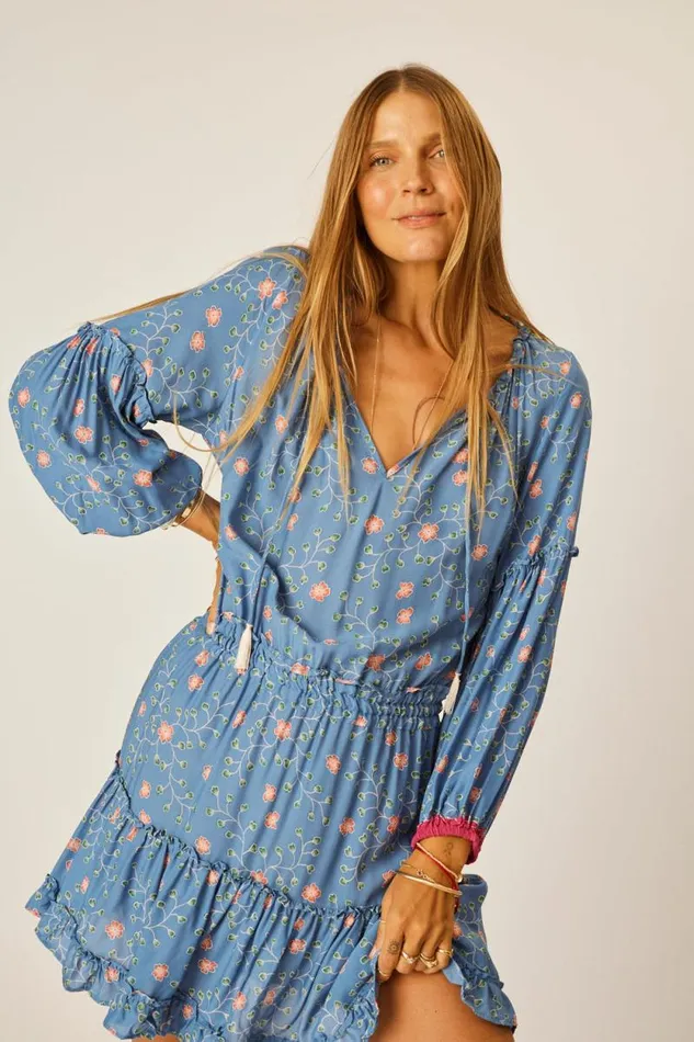 Dresses Shop Natalie Martin MAGGIE DRESS Pinwheel Denim