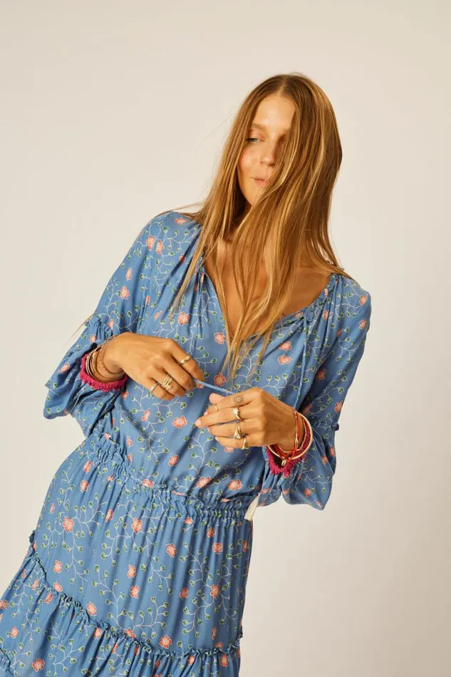 Dresses Shop Natalie Martin MAGGIE DRESS Pinwheel Denim