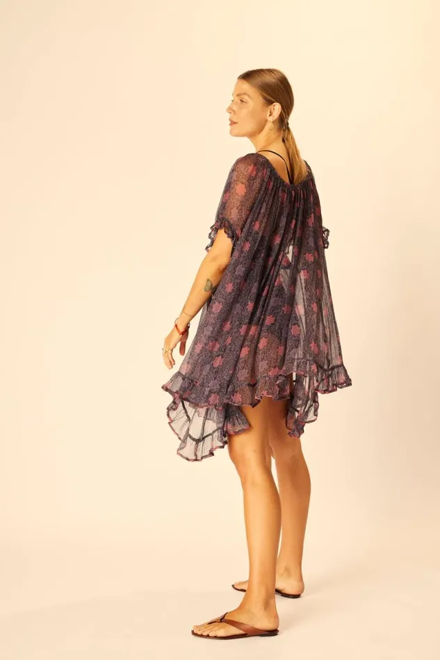 Dresses Shop Natalie Martin MARINA DRESS Snowflake Aubergine