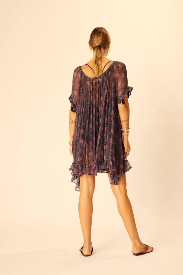 Dresses Shop Natalie Martin MARINA DRESS Snowflake Aubergine
