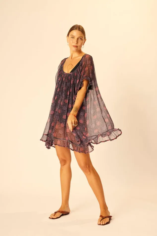 Dresses Shop Natalie Martin MARINA DRESS Snowflake Aubergine