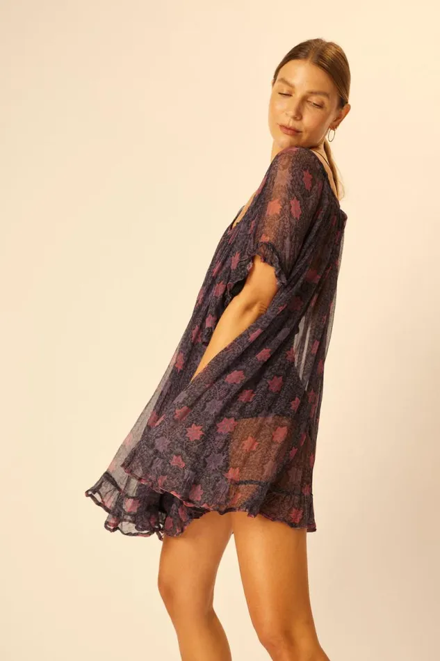 Dresses Shop Natalie Martin MARINA DRESS Snowflake Aubergine