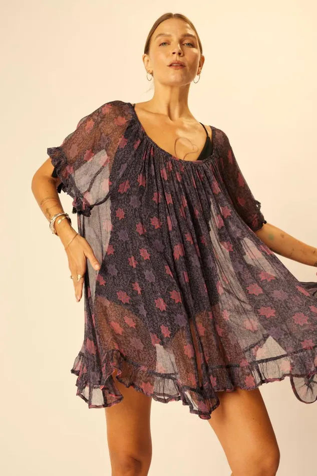 Dresses Shop Natalie Martin MARINA DRESS Snowflake Aubergine
