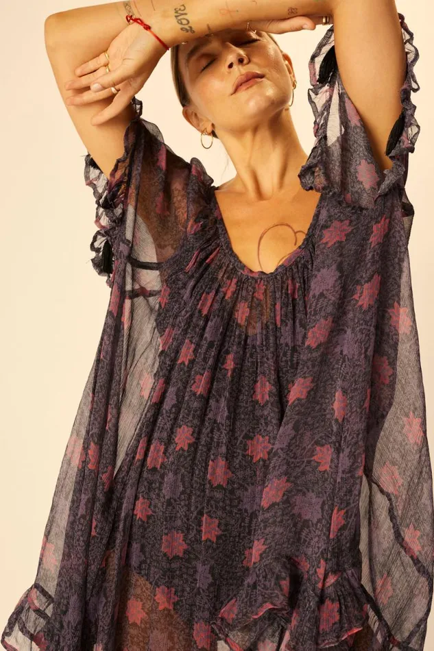 Dresses Shop Natalie Martin MARINA DRESS Snowflake Aubergine