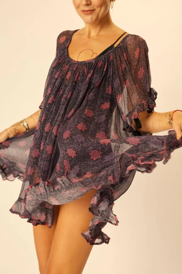 Dresses Shop Natalie Martin MARINA DRESS Snowflake Aubergine