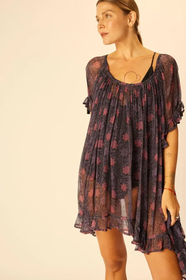 Dresses Shop Natalie Martin MARINA DRESS Snowflake Aubergine
