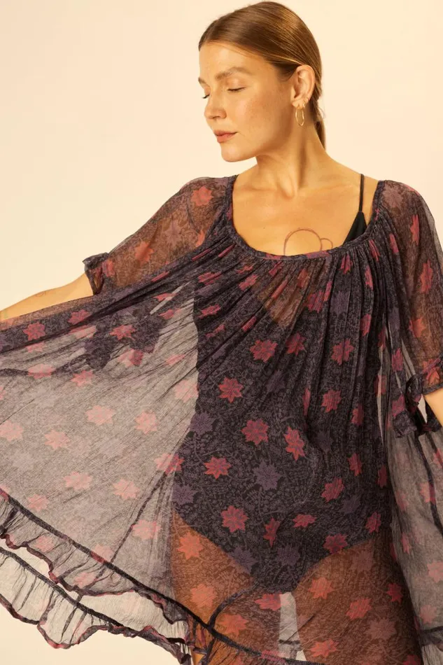 Dresses Shop Natalie Martin MARINA DRESS Snowflake Aubergine