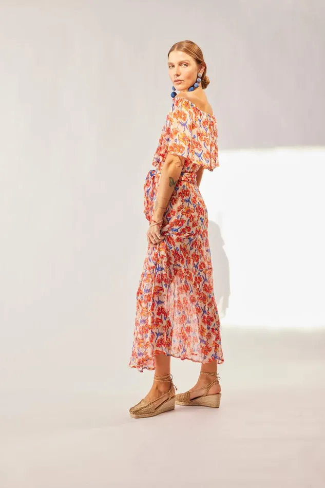 Dresses Shop Natalie Martin NAOMI DRESS WITH SASH Chiffon Watercolor Clem