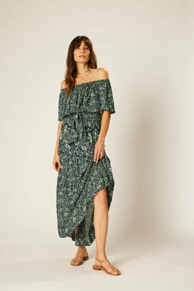 Dresses Shop Natalie Martin NAOMI DRESS WITH SASH Petite Fleur Marine