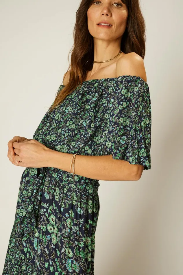 Dresses Shop Natalie Martin NAOMI DRESS WITH SASH Petite Fleur Marine