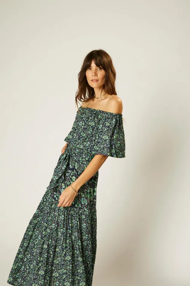 Dresses Shop Natalie Martin NAOMI DRESS WITH SASH Petite Fleur Marine