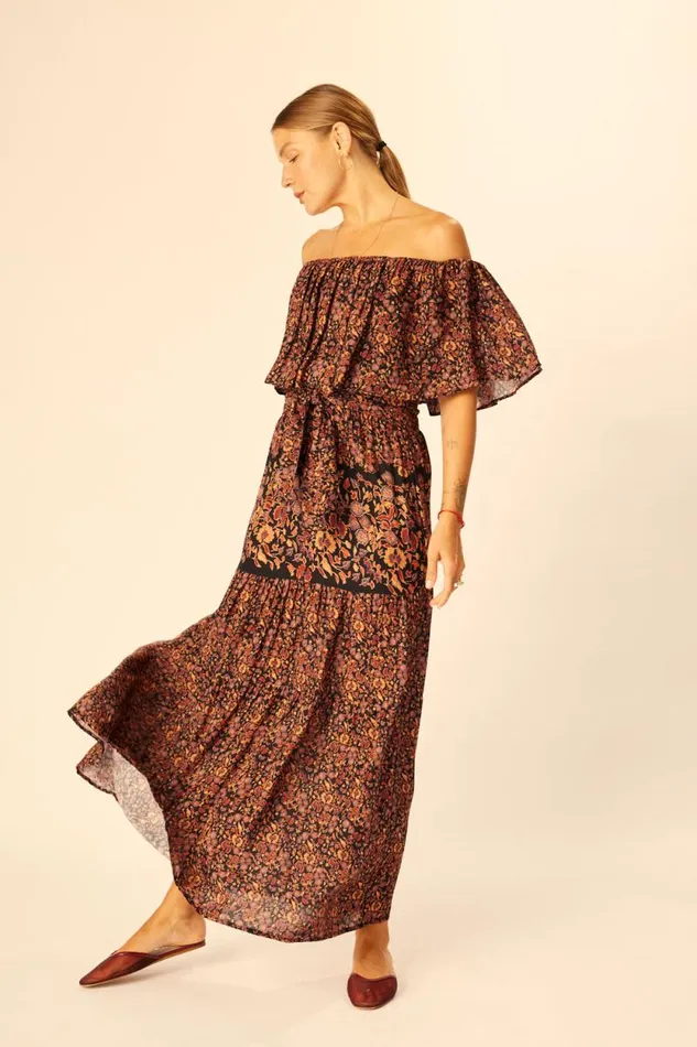 Dresses Shop Natalie Martin NAOMI DRESS WITH SASH Petite Fleur Noire
