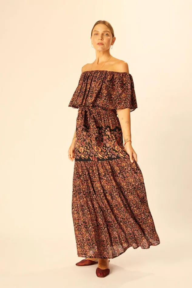 Dresses Shop Natalie Martin NAOMI DRESS WITH SASH Petite Fleur Noire