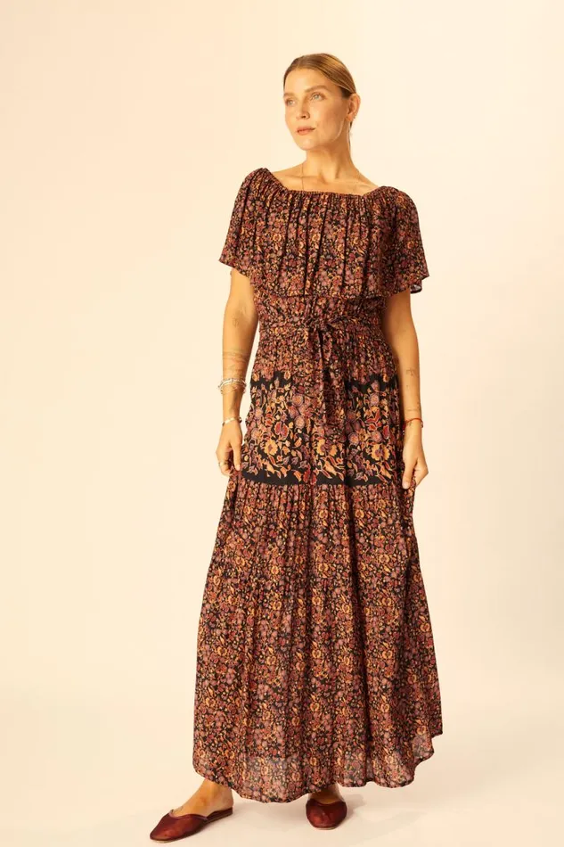 Dresses Shop Natalie Martin NAOMI DRESS WITH SASH Petite Fleur Noire